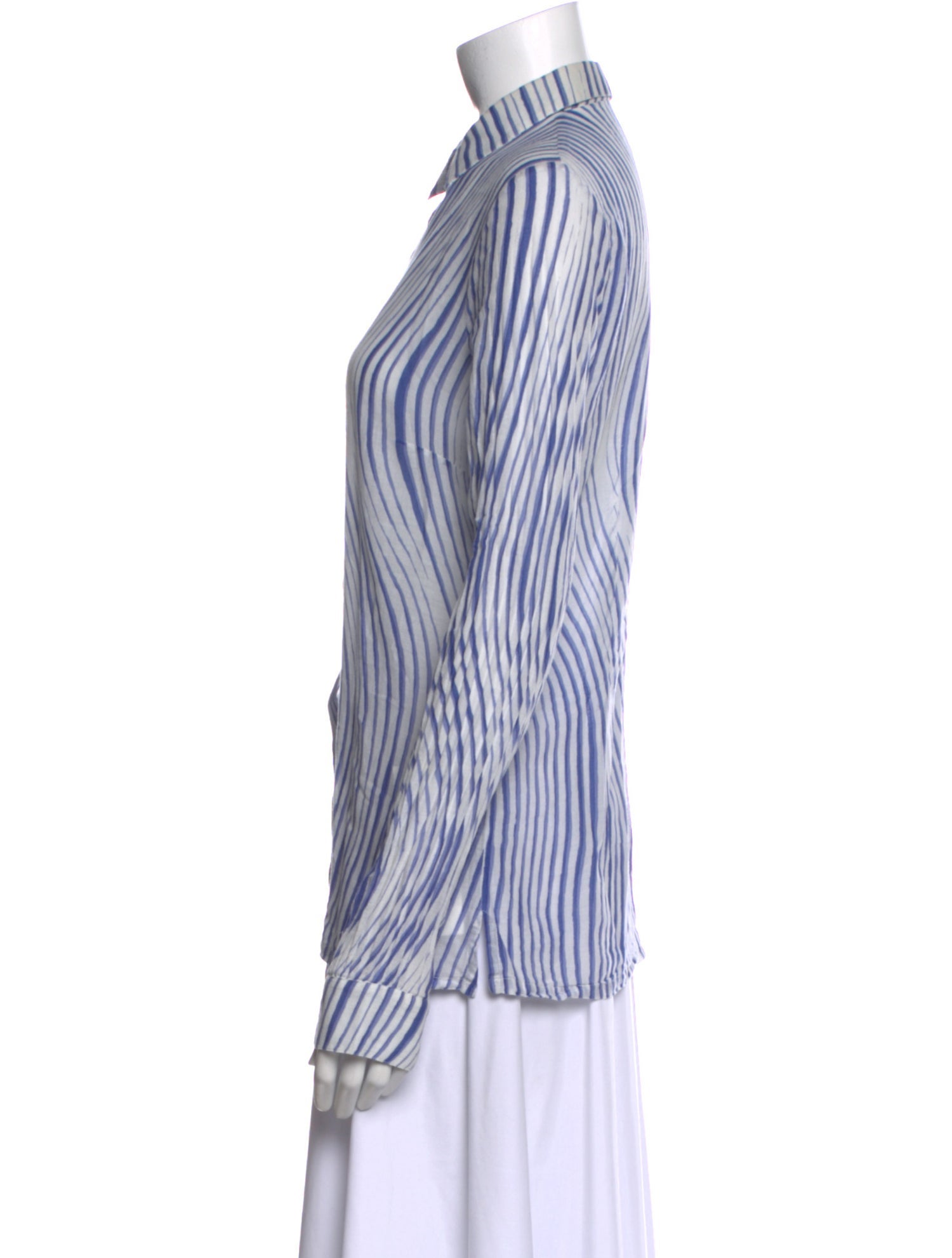 Le Sirenuse Positano Striped Long Sleeve Button-Up Top