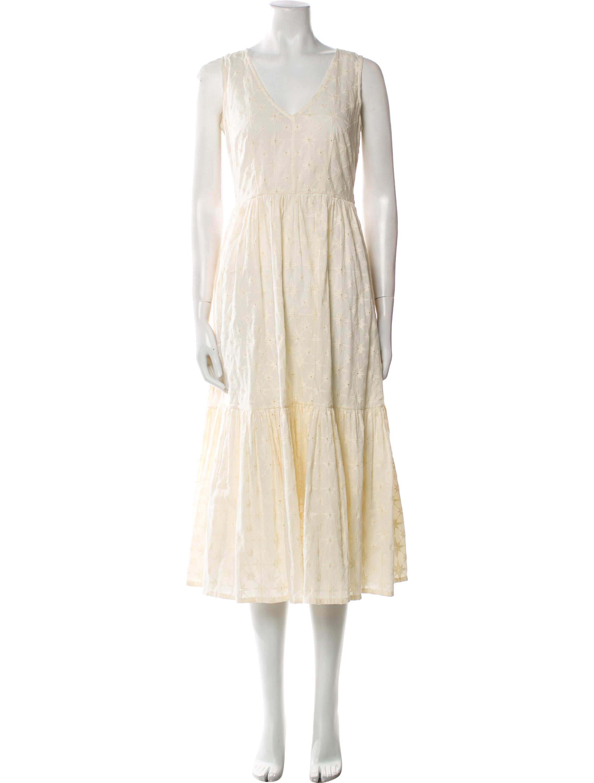 Le Sirenuse Positano V-Neck Midi Length Dress