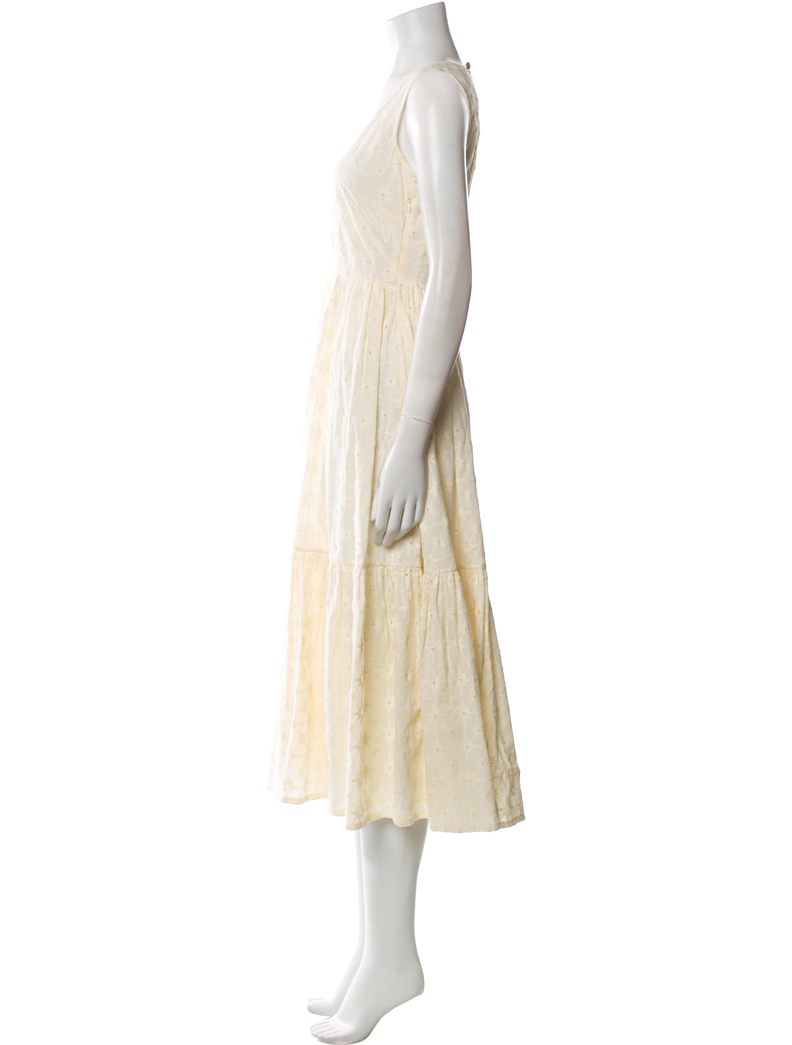 Le Sirenuse Positano V-Neck Midi Length Dress