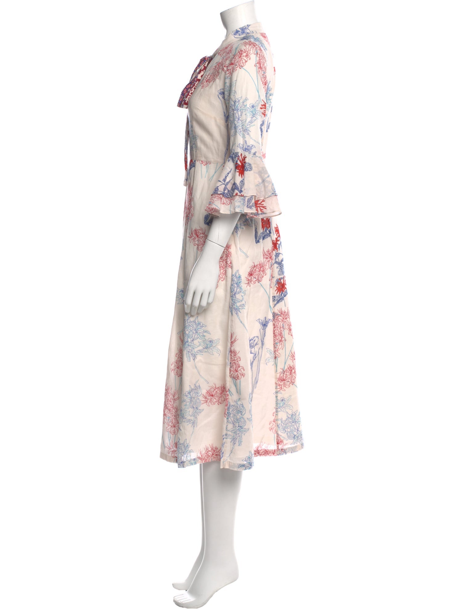 Le Sirenuse Positano Floral Print Midi Length Dress