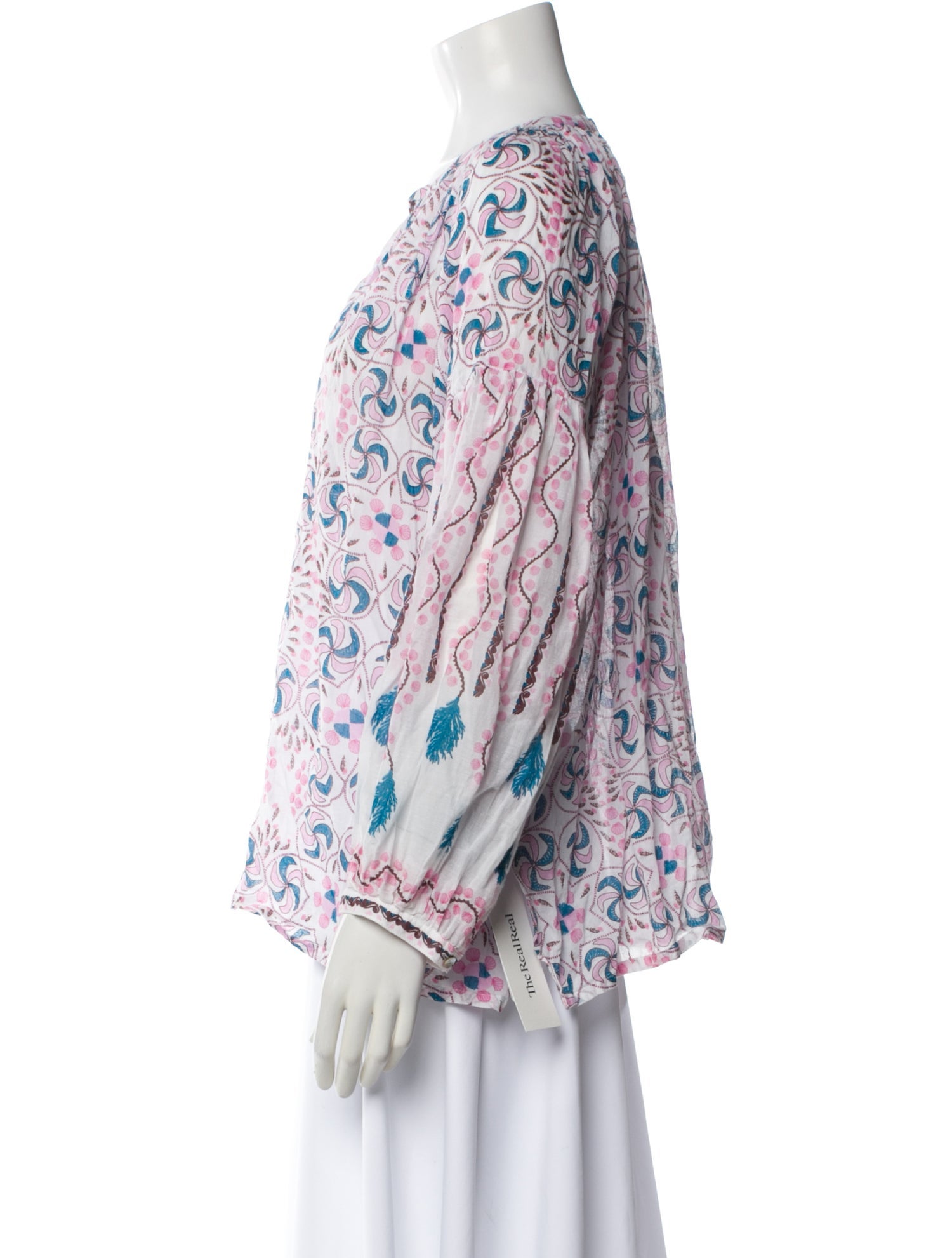 Le Sirenuse Positano Printed V-Neck Blouse