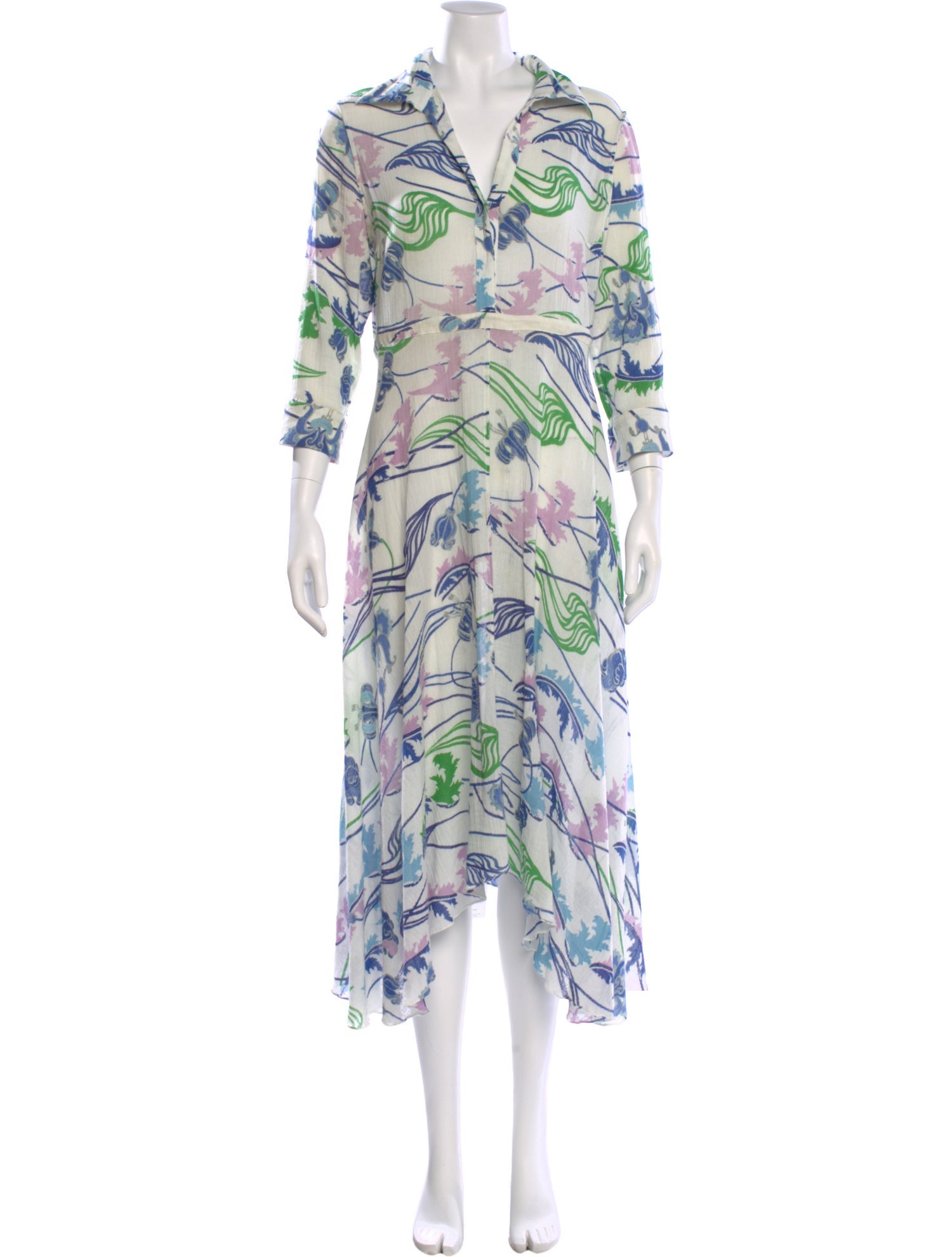 Le Sirenuse Positano Floral Print Midi Length Dress