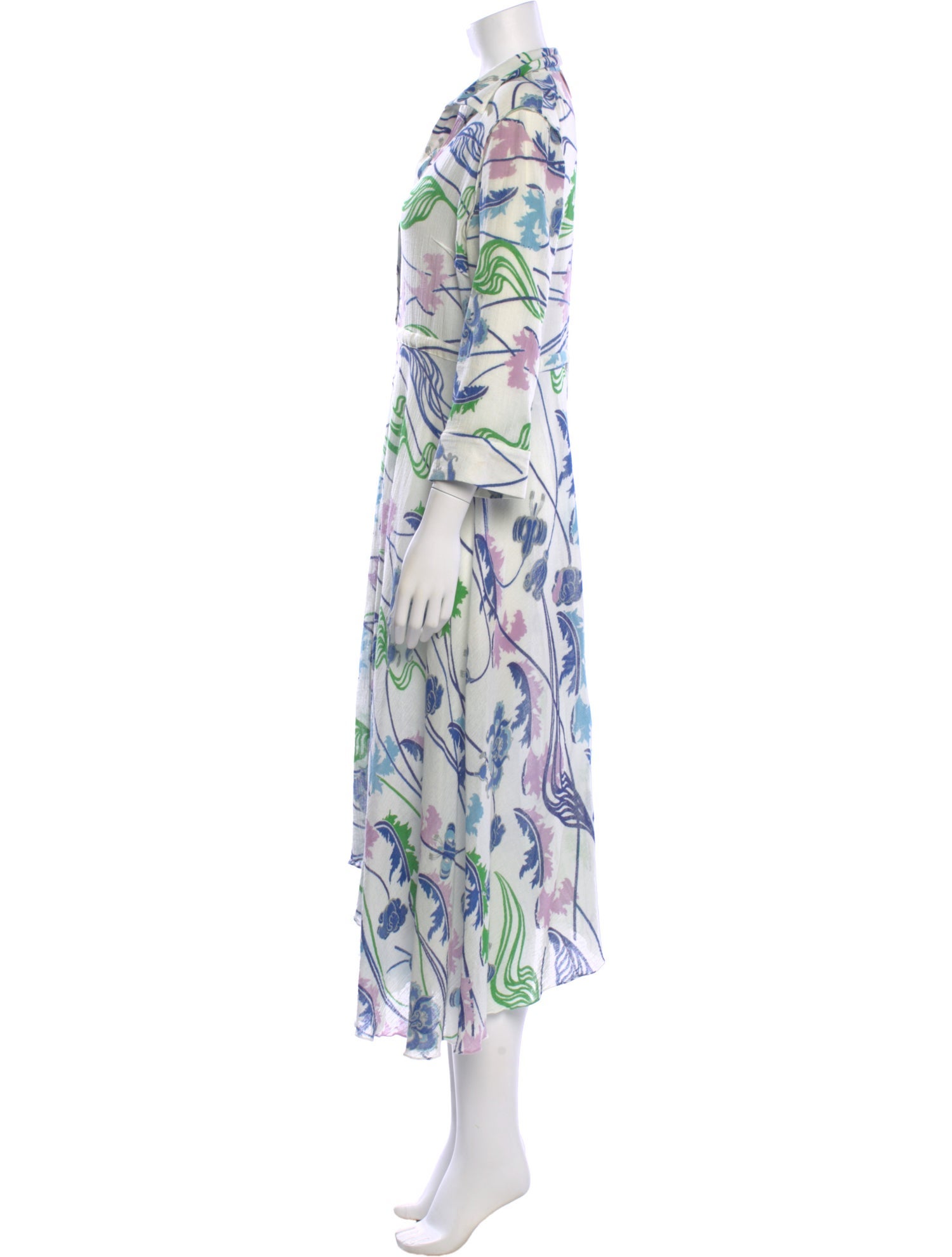 Le Sirenuse Positano Floral Print Midi Length Dress