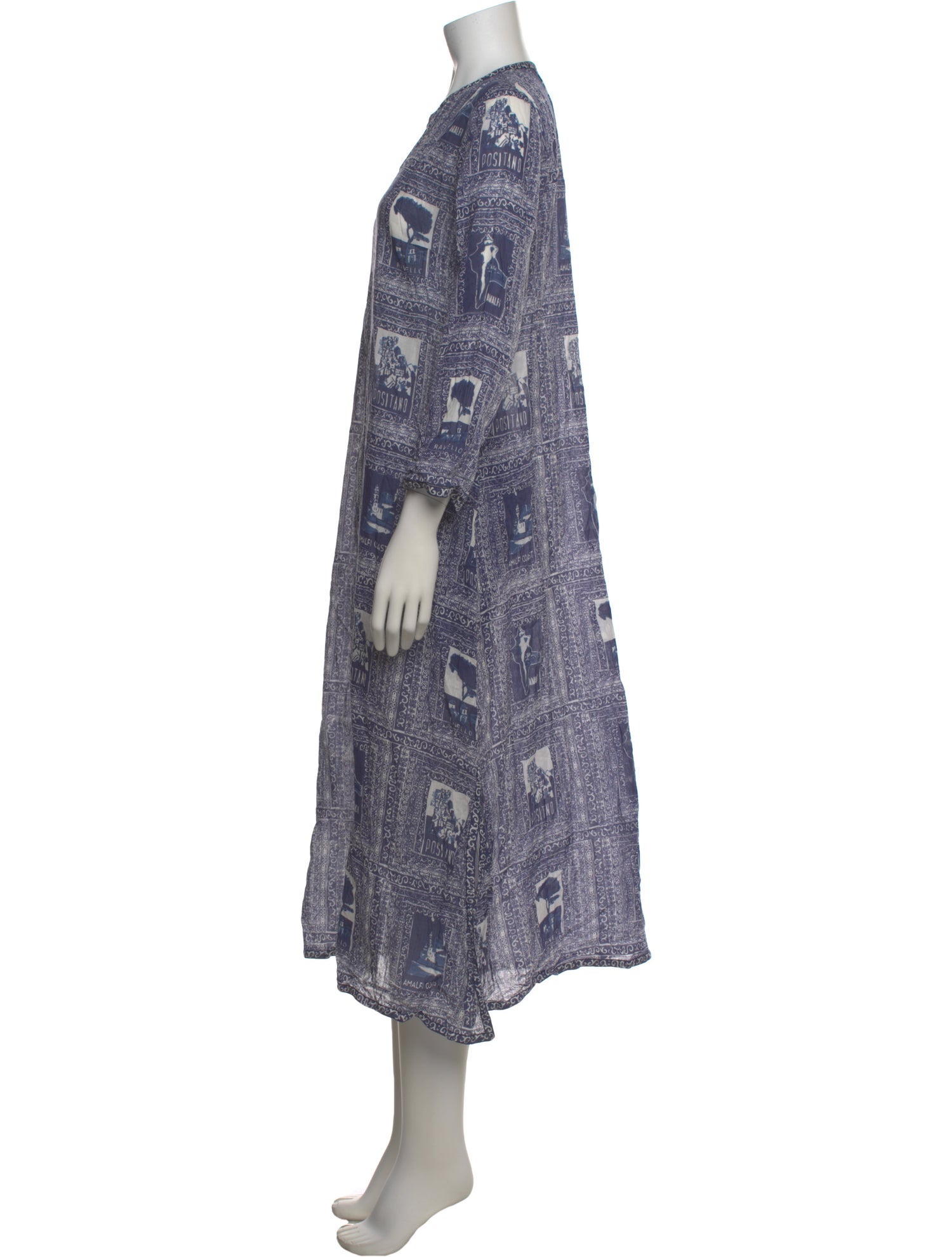 Le Sirenuse Positano Printed Long Dress w/ Tags