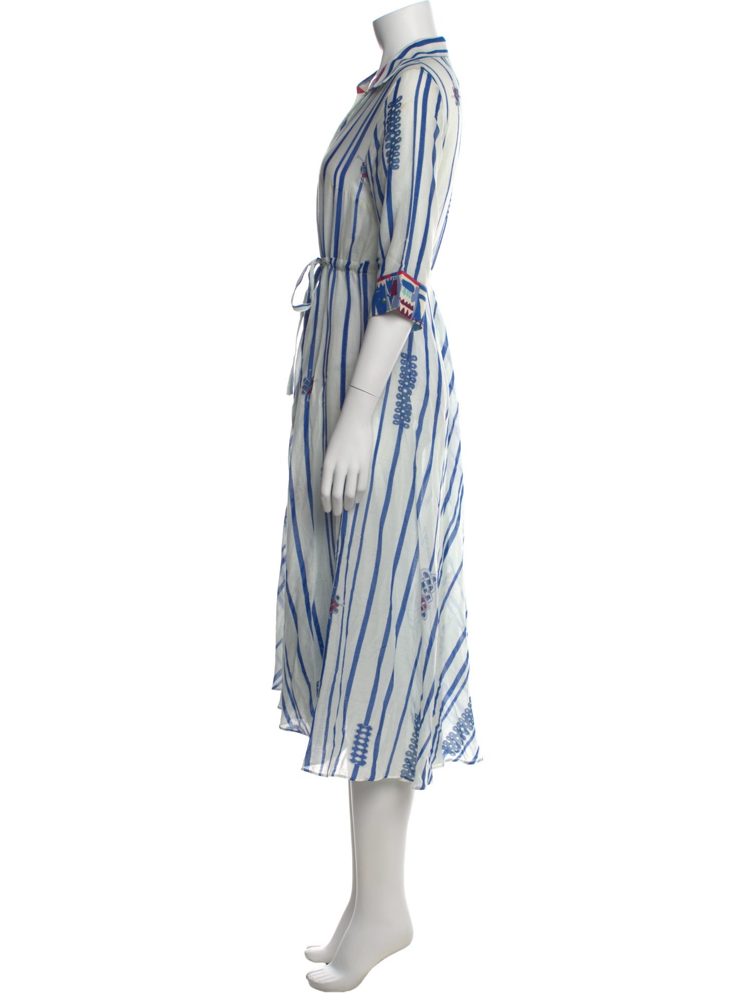 Le Sirenuse Positano Striped Midi Length Dress