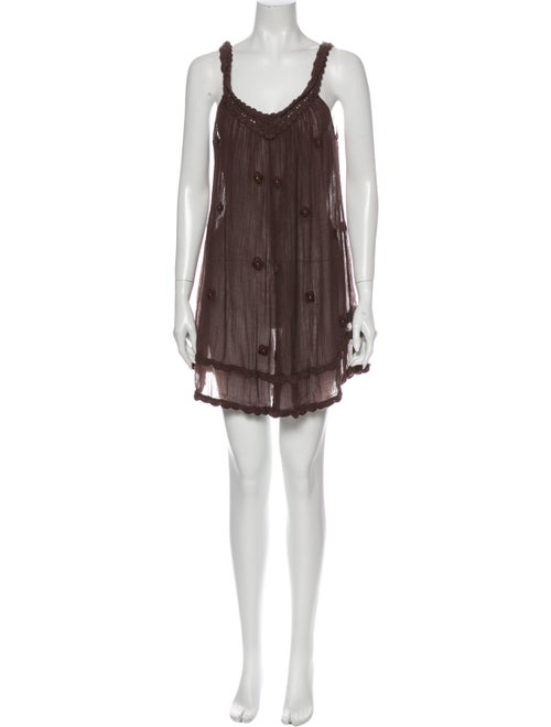 Letarte Embroidered Accent Cover-Up Brown