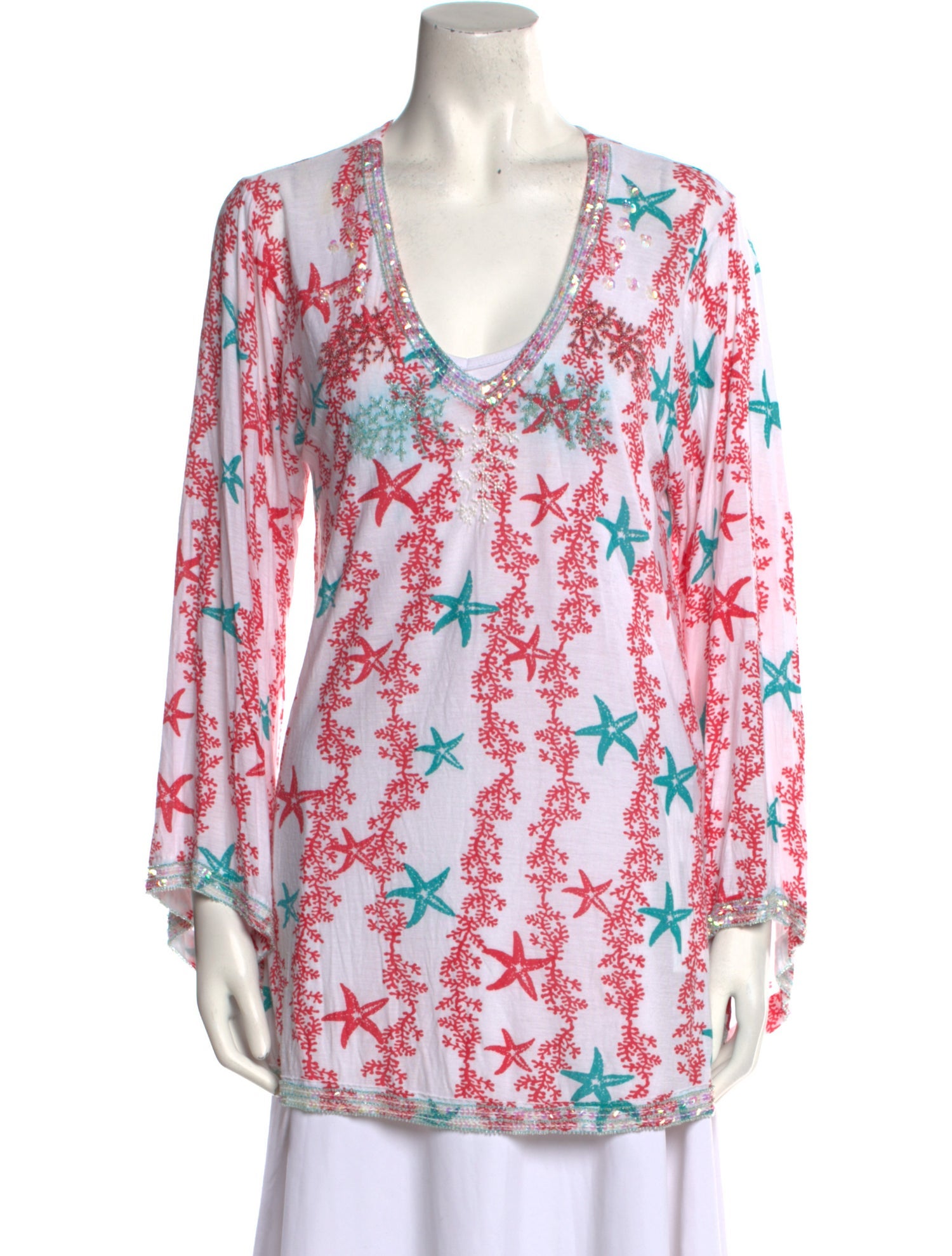 Letarte Silk Floral Print Tunic