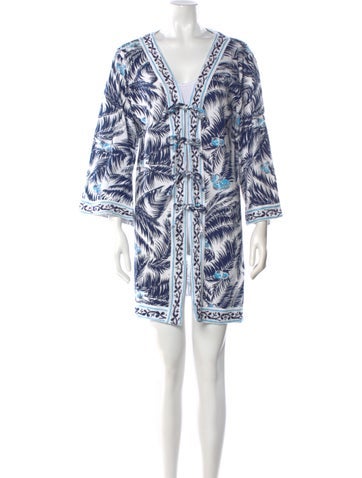 Pre-owned Letarte Printed Mini Dress In Blue
