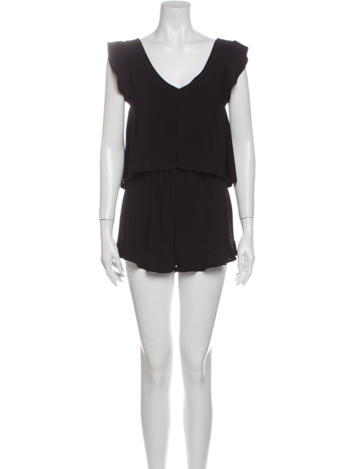 Leith V-Neck Romper Black