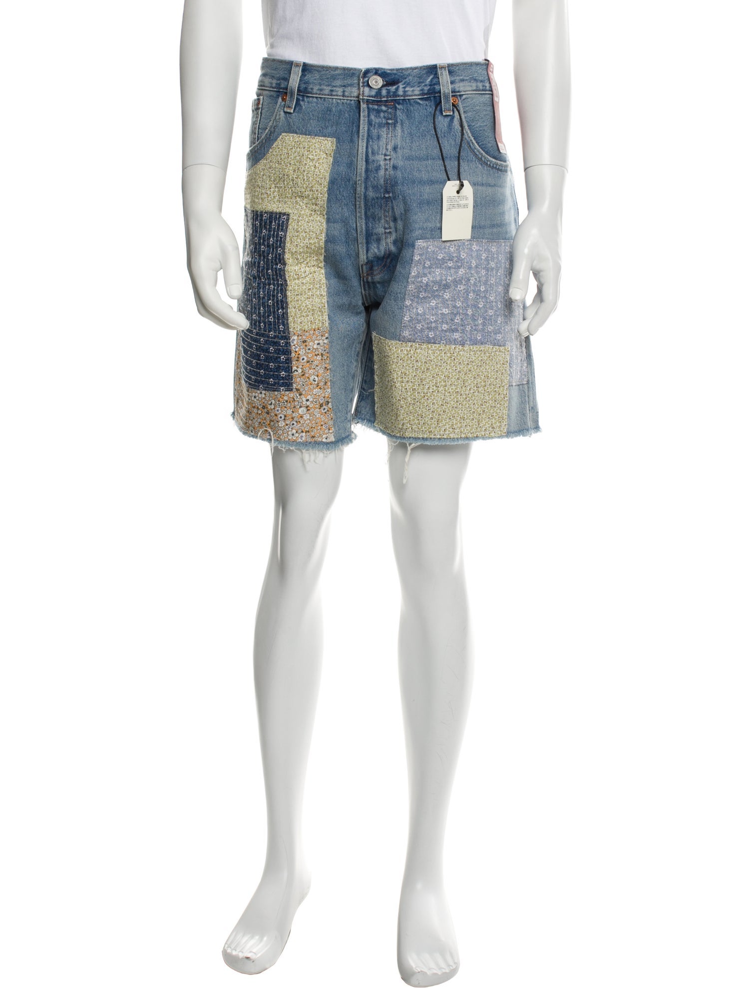 Levi Strauss Colorblock Pattern Denim Shorts