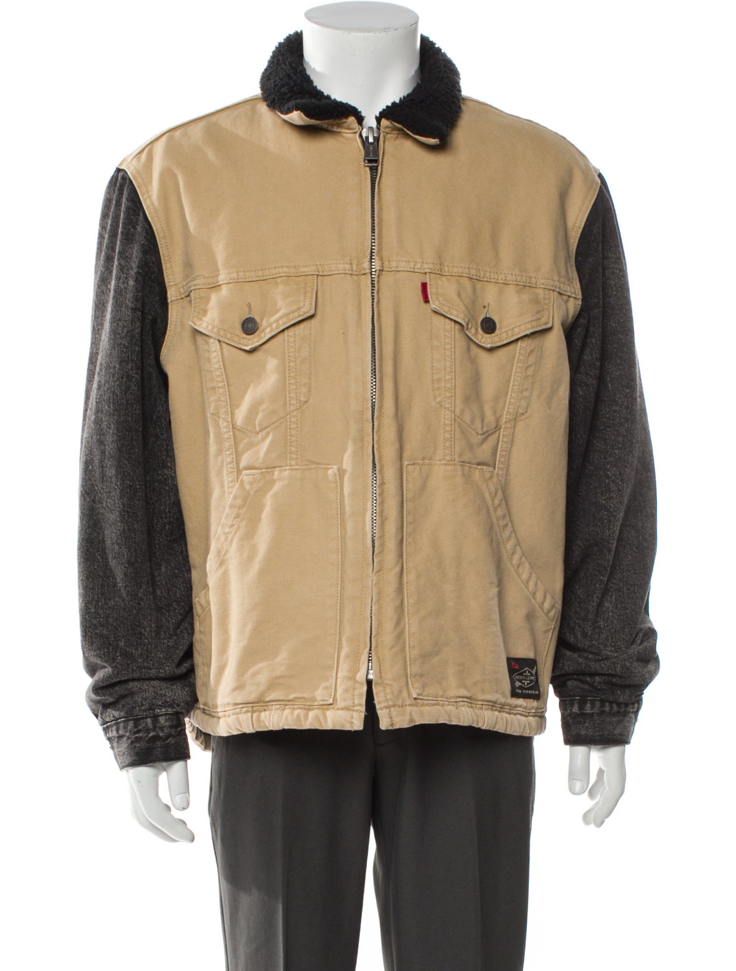 Colorblock Pattern Denim Jacket