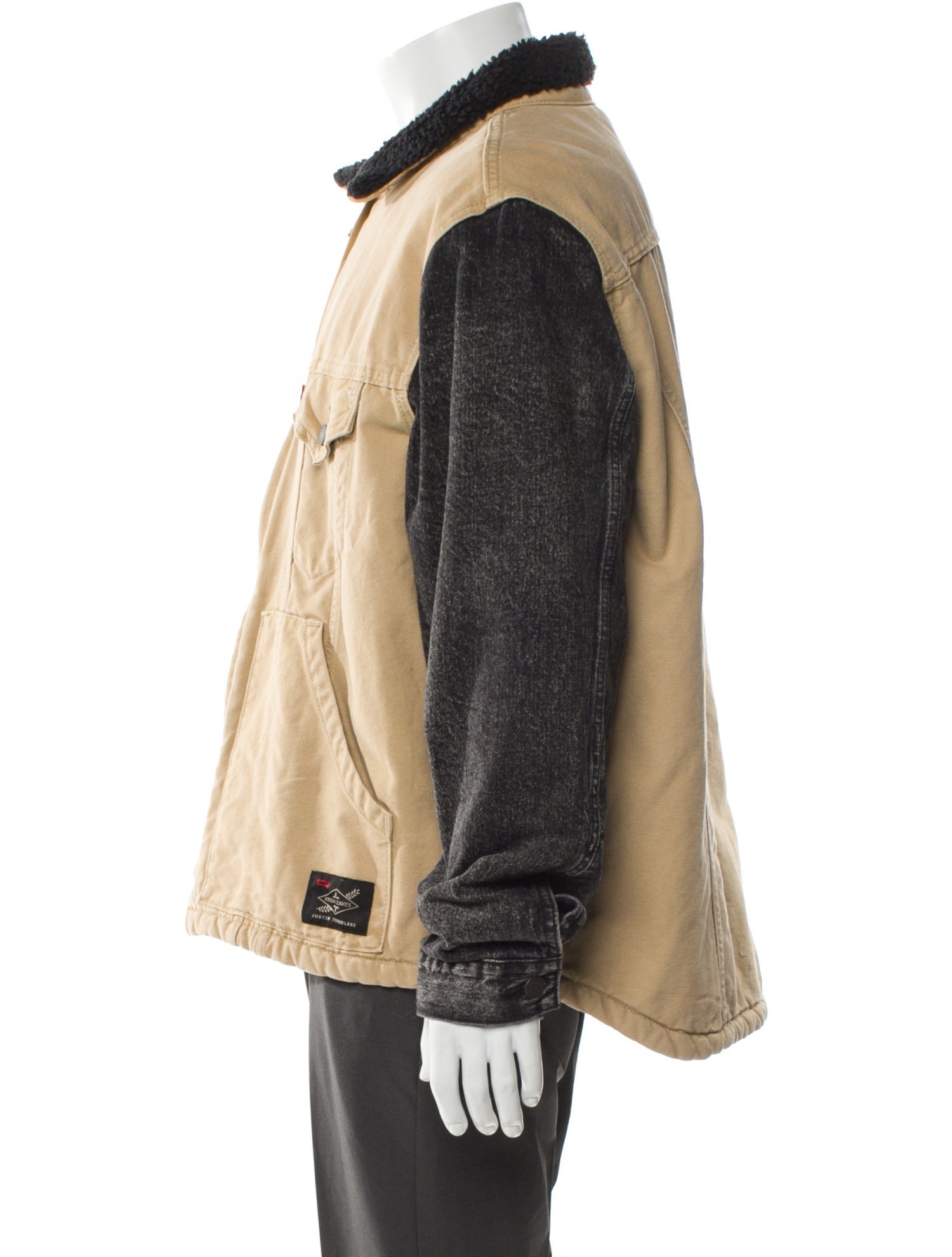 Colorblock Pattern Denim Jacket