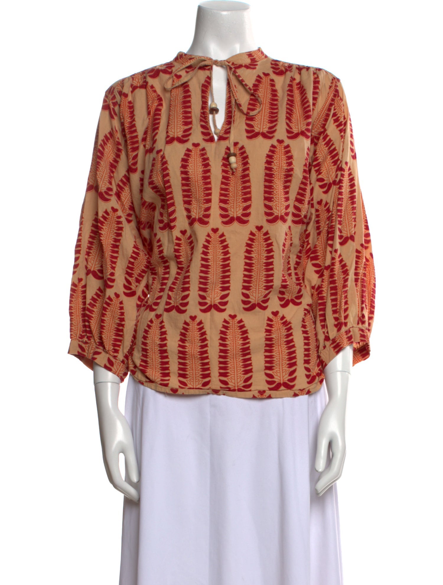 Emily Levine Milan Printed Mock Neck Blouse