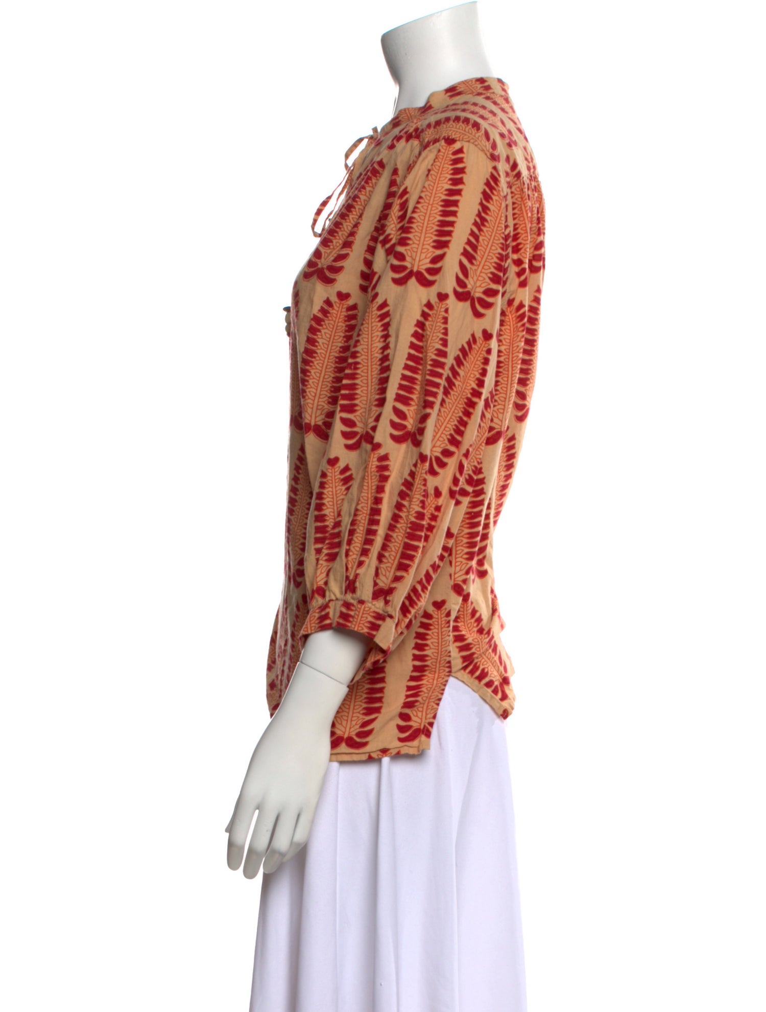 Emily Levine Milan Printed Mock Neck Blouse