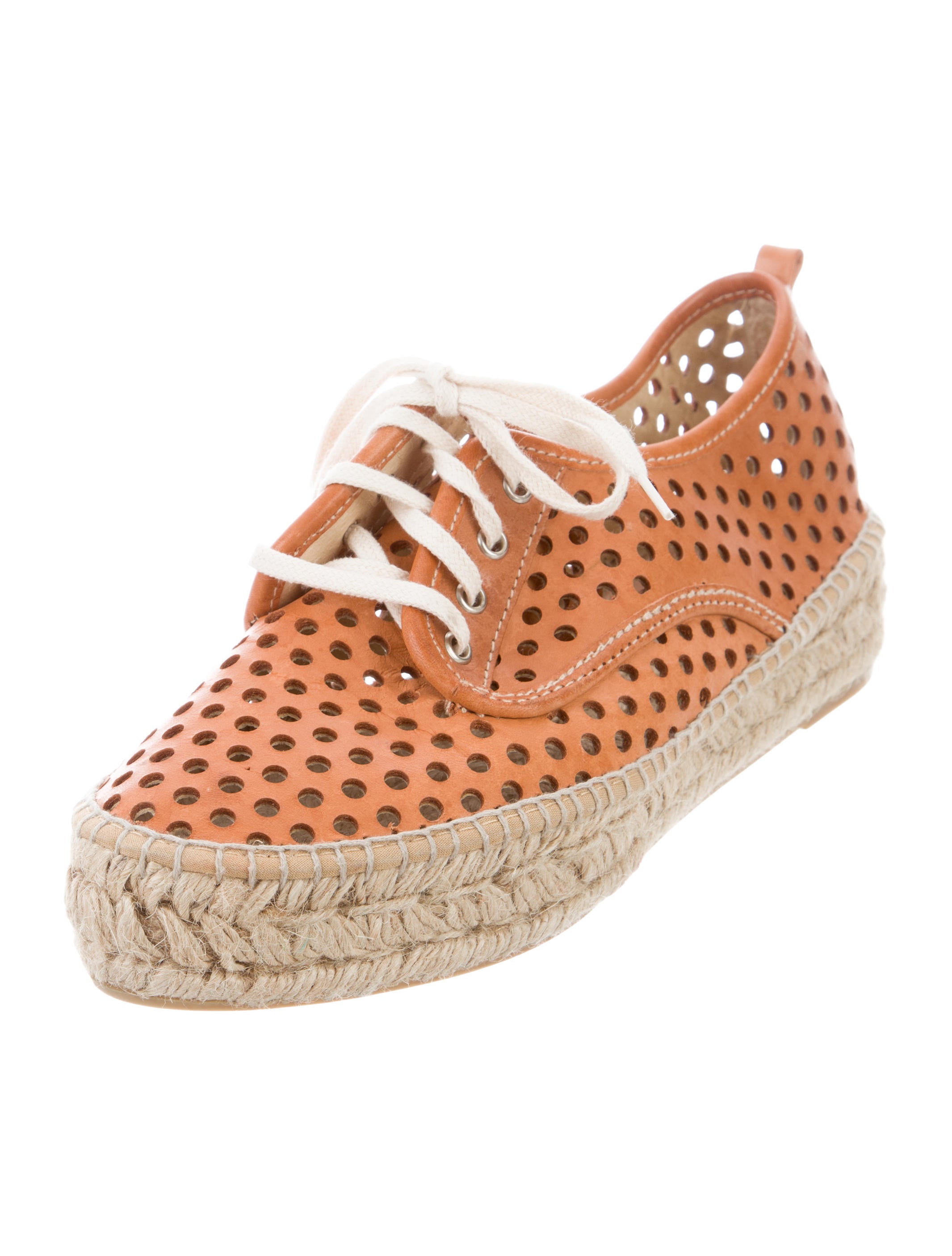Loeffler Randall Perforated Espadrille Sneakers Brown Sneakers, Shoes