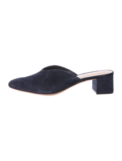 Loeffler Randall Suede Square-Toe Mules Navy