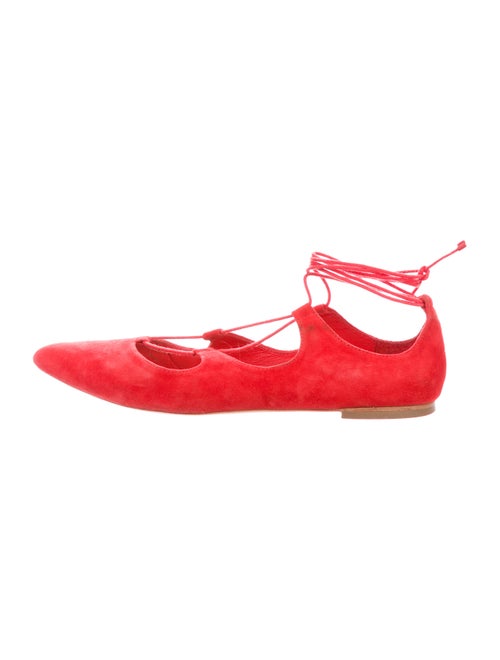 Loeffler Randall Suede Ballet Flats Red