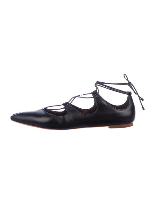 Loeffler Randall Leather Flats Black