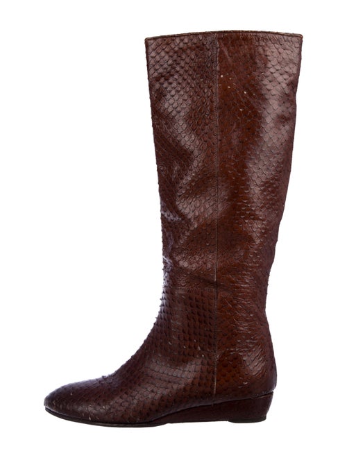 Loeffler Randall Embossed Knee-High Boots Brown