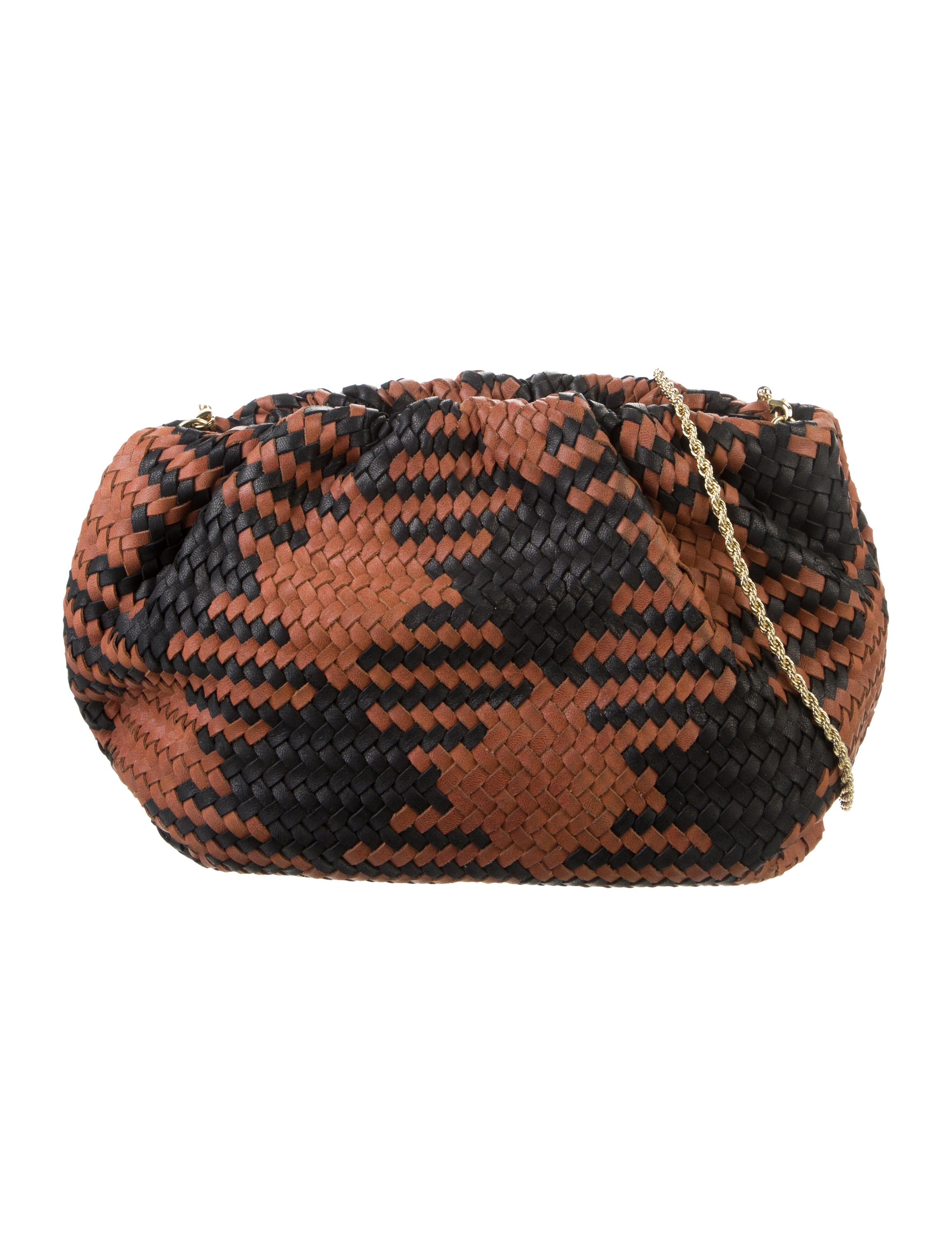 Loeffler Randall Leather tweed clutch Black Clutches, Handbags