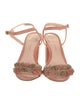 Loeffler Randall Suede Floral Print T-Strap Sandals