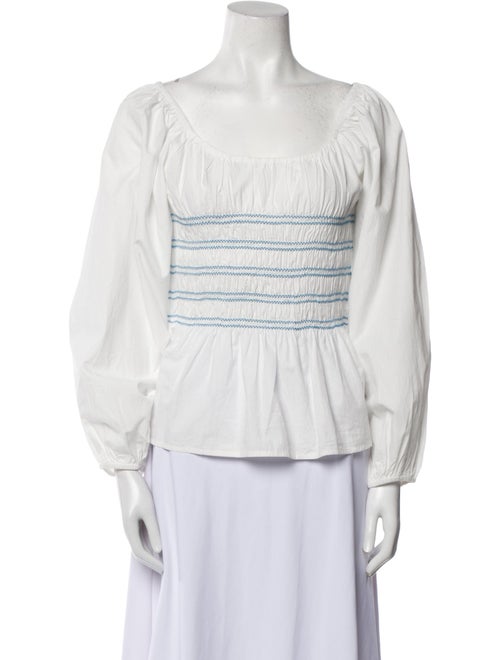 Loeffler Randall Striped Scoop Neck Blouse