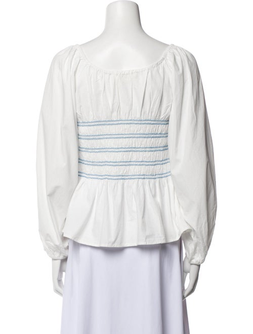 Loeffler Randall Striped Scoop Neck Blouse