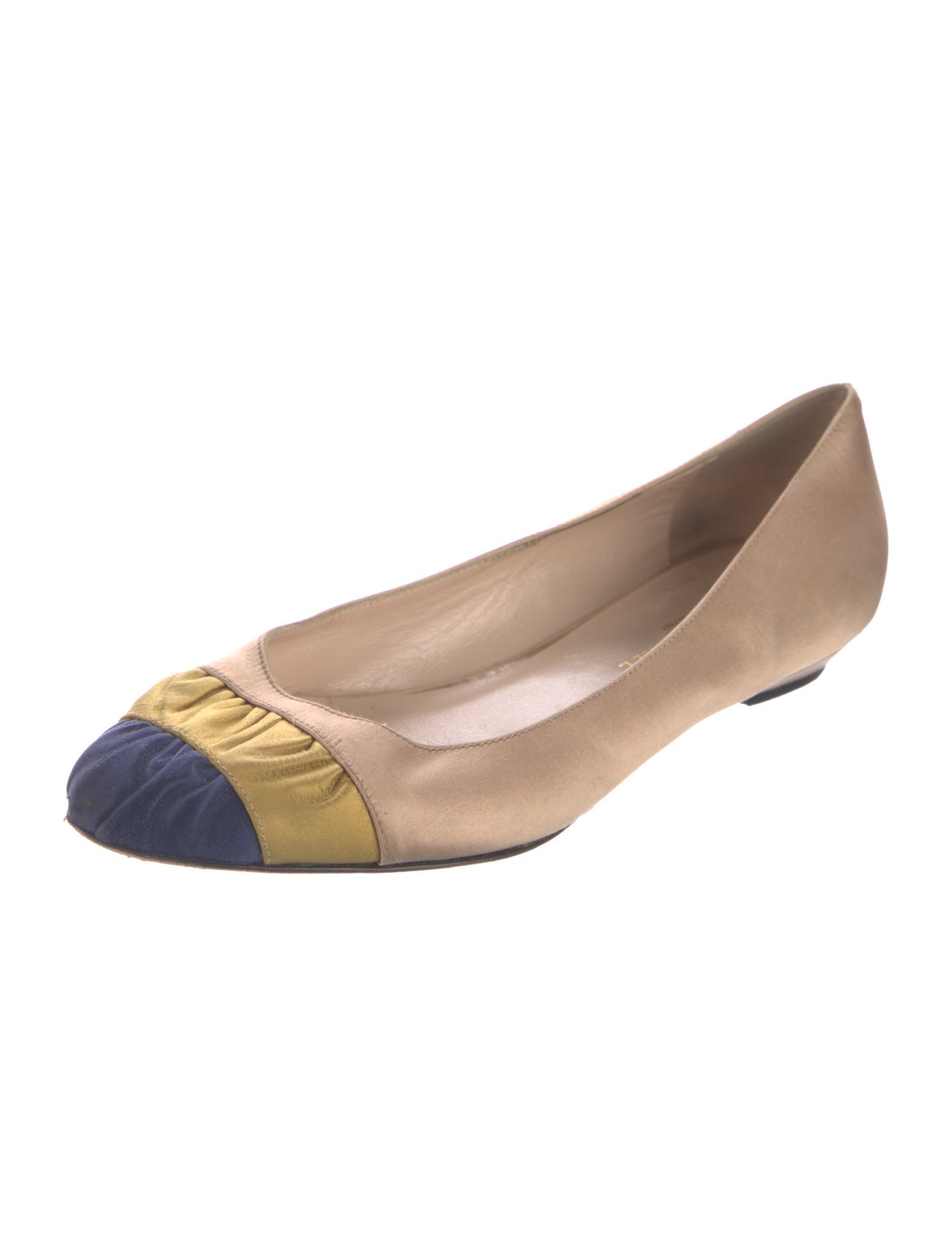 Loeffler Randall Satin Colorblock Pattern Ballet Flats