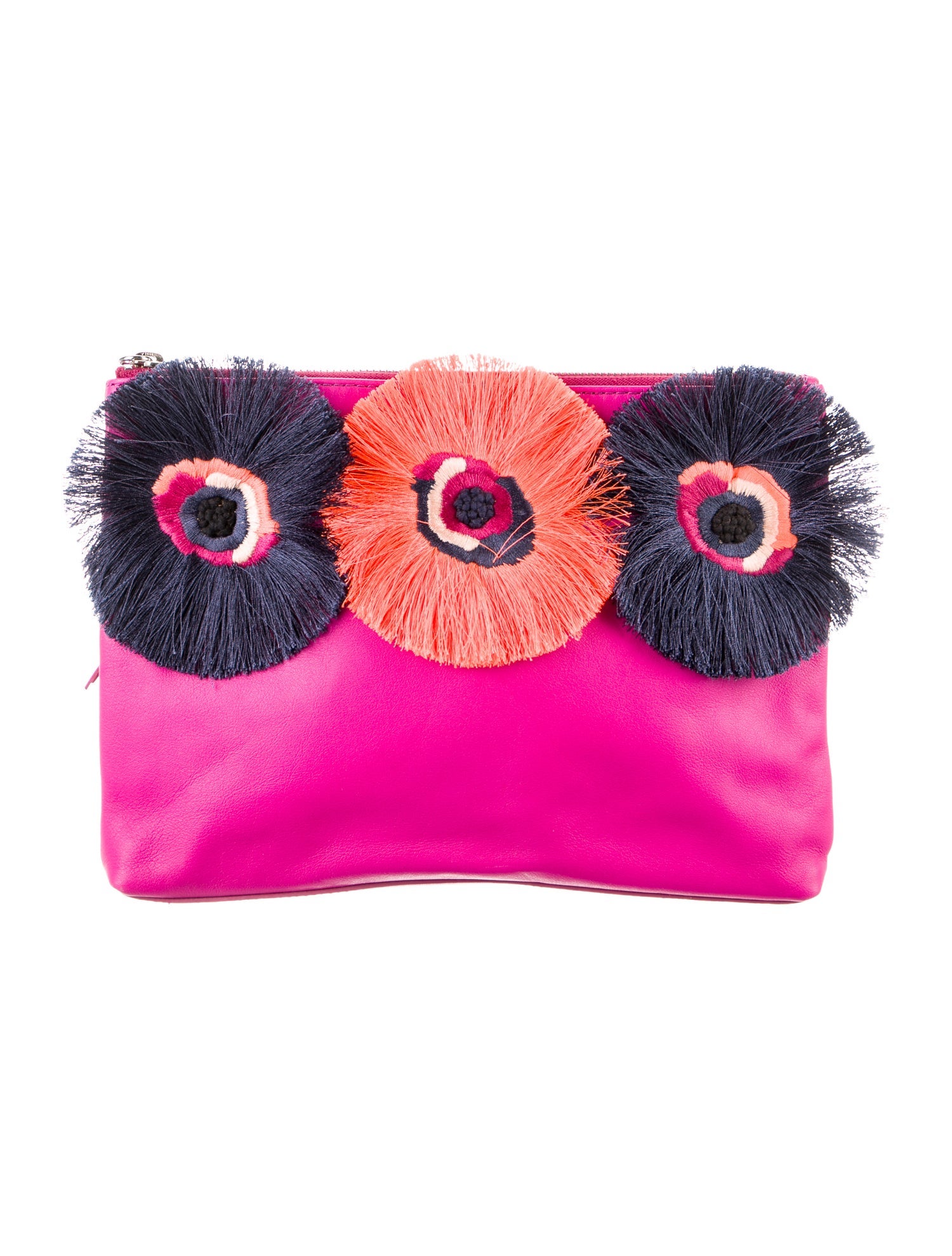 Loeffler Randall Leather Embroidered Cosmetic Bag