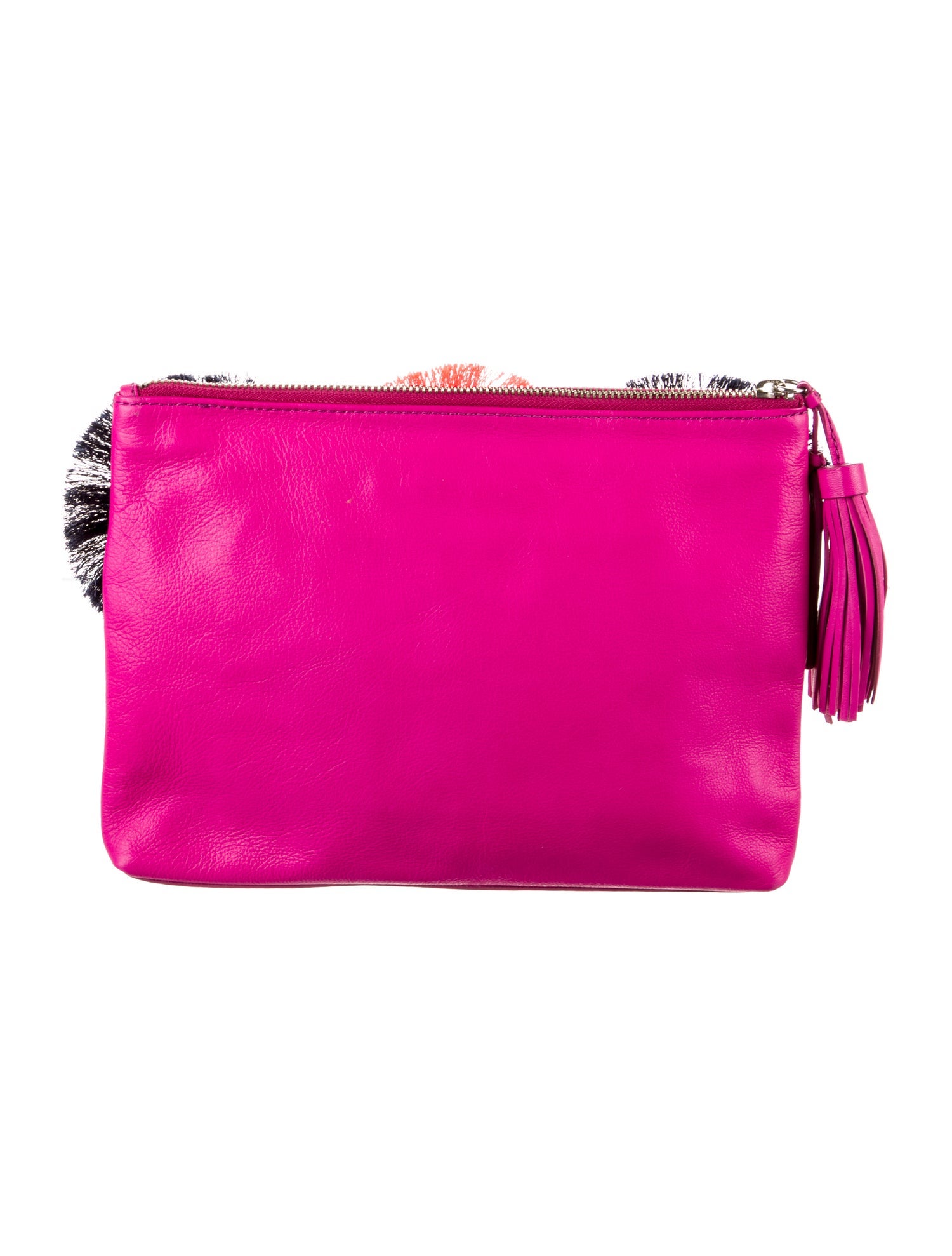 Loeffler Randall Leather Embroidered Cosmetic Bag