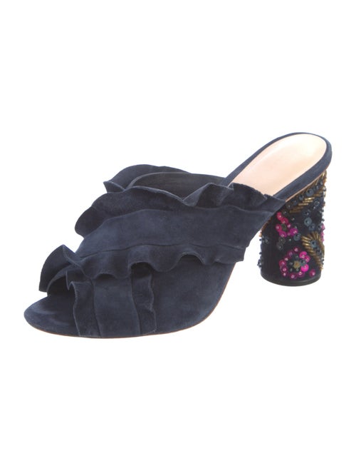 Loeffler Randall Suede Sequin Embellishments Slides