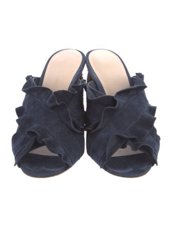 Loeffler Randall Suede Sequin Embellishments Slides