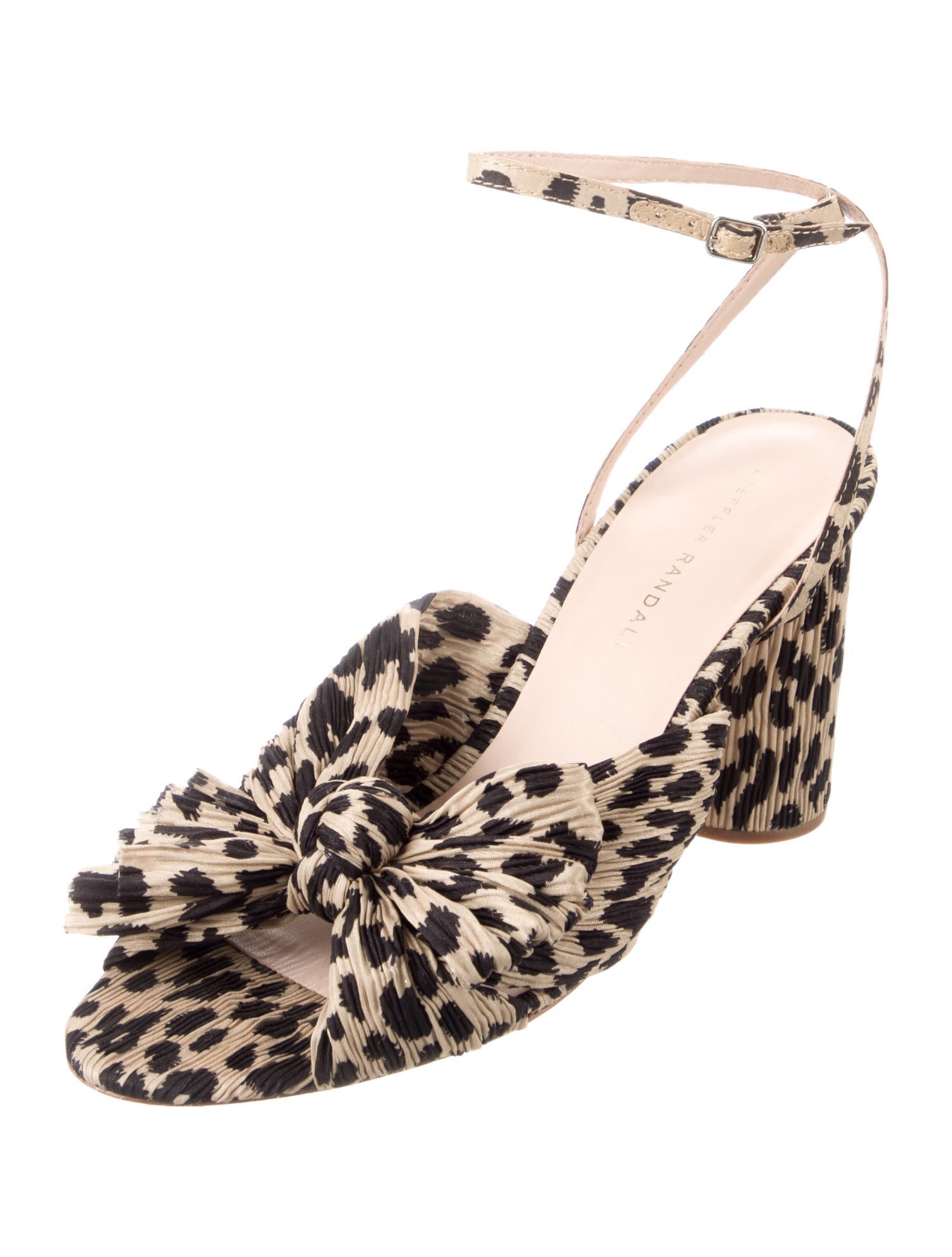 Loeffler Randall Animal Print Bow Accents Sandals