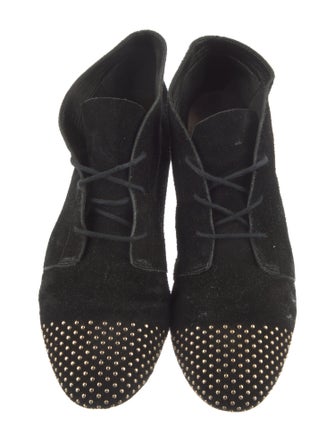 Loeffler Randall Suede Studded Accents Lace-Up Boots