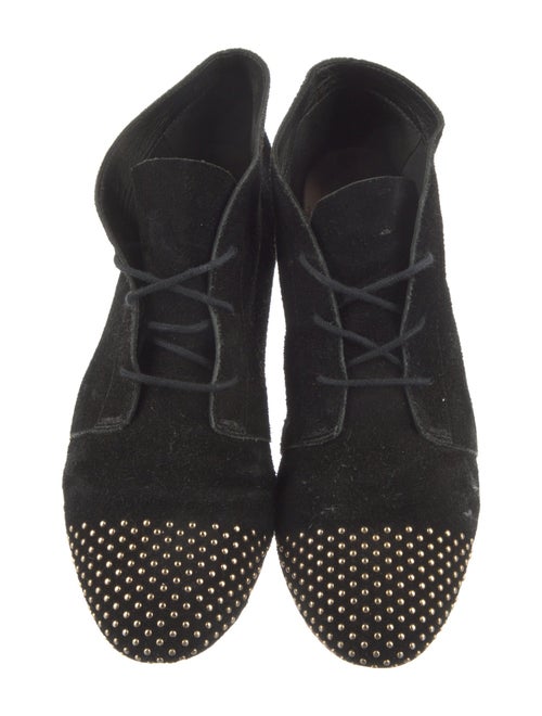 Loeffler Randall Suede Studded Accents Lace-Up Boots