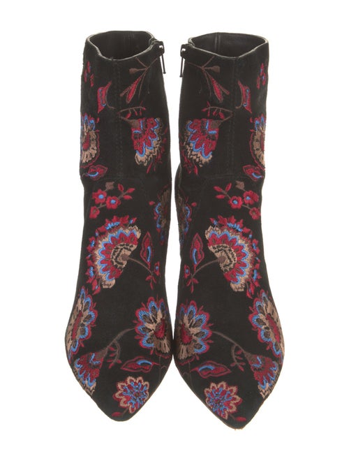 Loeffler Randall Suede Floral Print Sock Boots