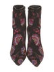 Loeffler Randall Suede Floral Print Sock Boots