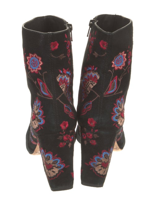 Loeffler Randall Suede Floral Print Sock Boots