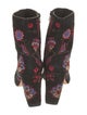 Loeffler Randall Suede Floral Print Sock Boots