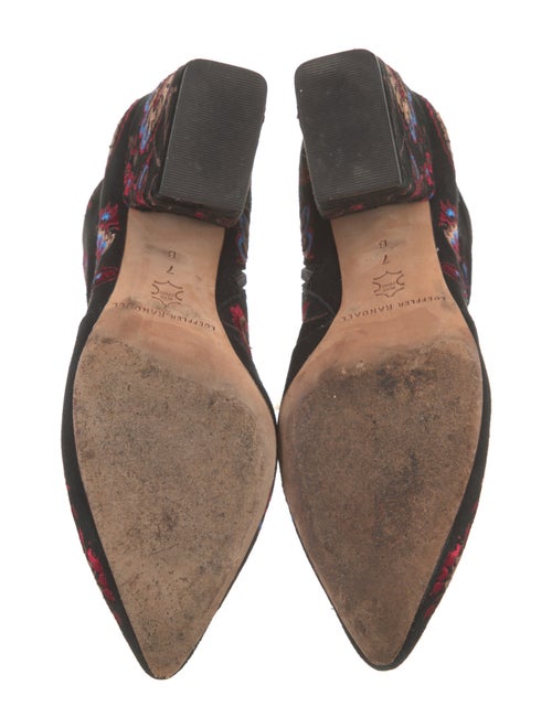 Loeffler Randall Suede Floral Print Sock Boots