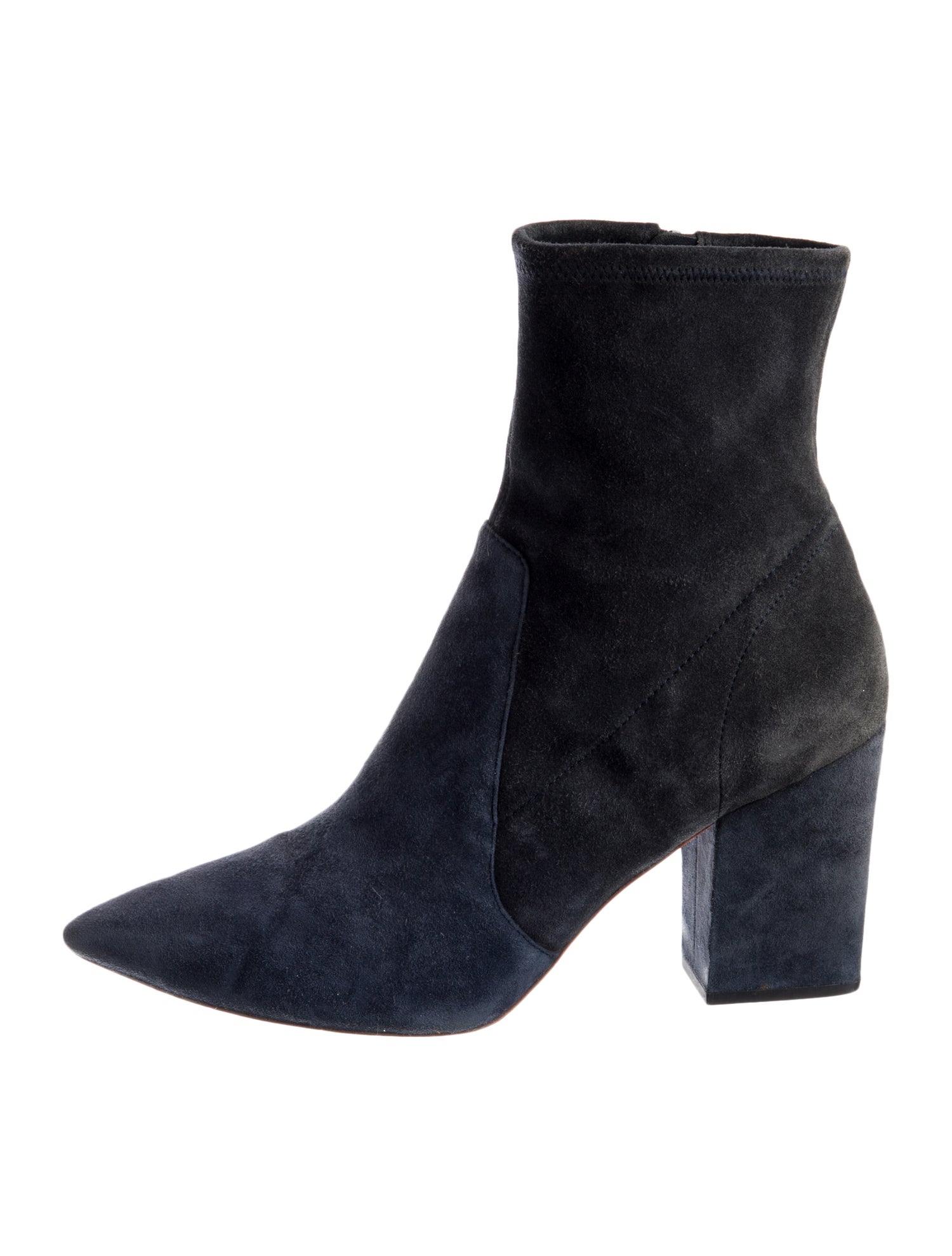 Loeffler Randall Suede Whipstitch Trim Sock Boots