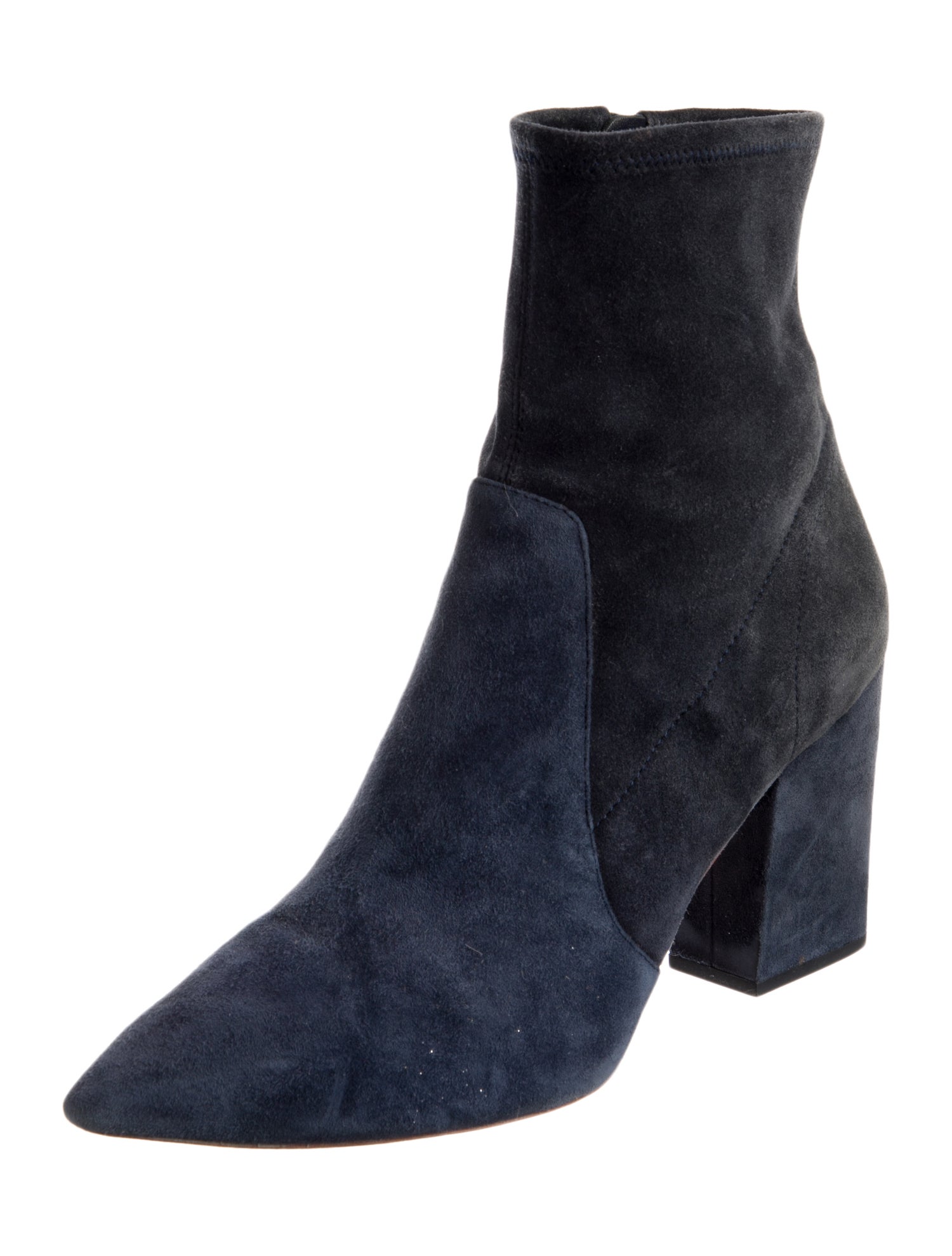 Loeffler Randall Suede Whipstitch Trim Sock Boots