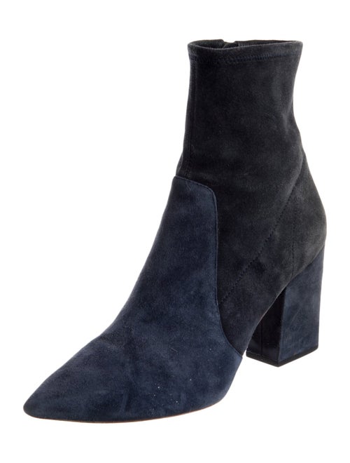 Loeffler Randall Suede Whipstitch Trim Sock Boots