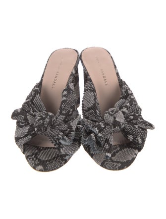 Loeffler Randall Animal Print Bow Accents Slides
