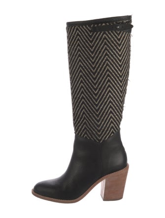 Loeffler Randall Leather Striped Riding Boots