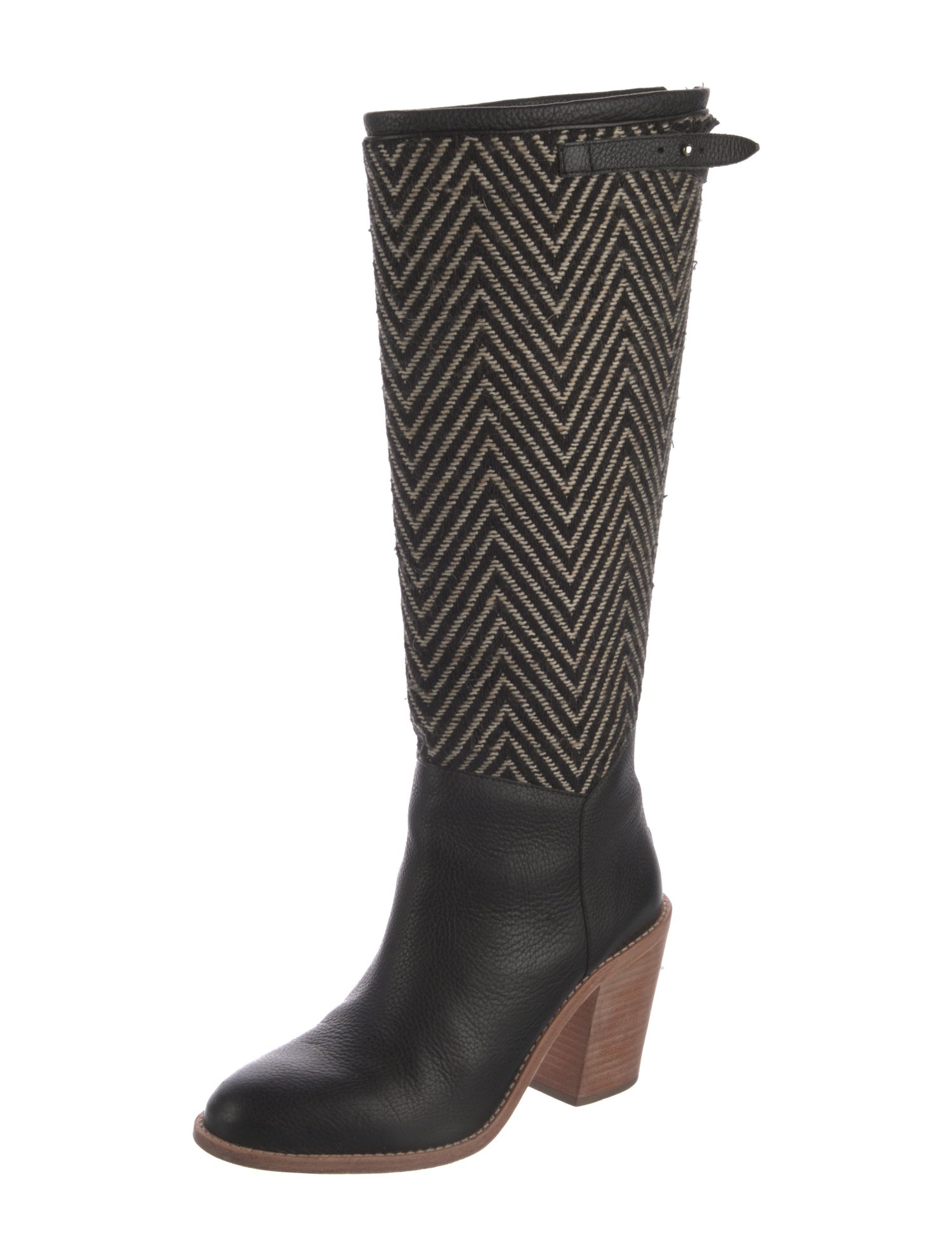 Loeffler Randall Leather Striped Riding Boots