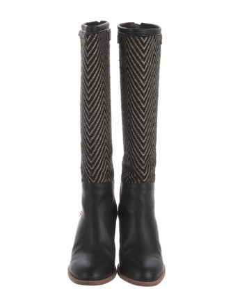 Loeffler Randall Leather Striped Riding Boots