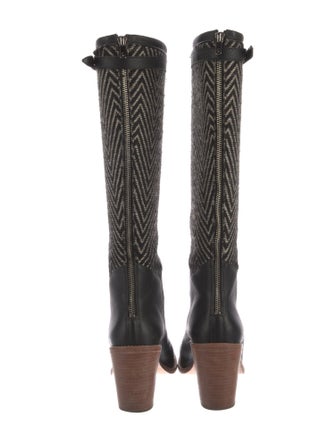 Loeffler Randall Leather Striped Riding Boots