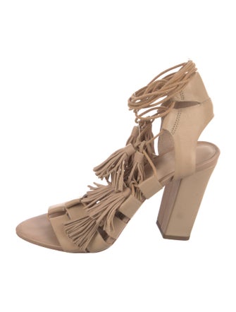 Loeffler Randall Leather Tassel Accents Gladiator Sandals