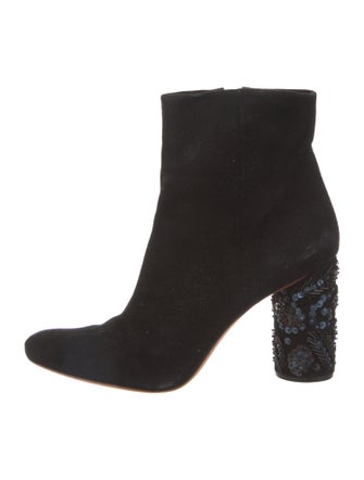 Loeffler Randall Suede Sequin Embellishments Boots